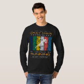 ランニング愛好家Tシャツ - グレイヘア、耐久力無限 Tシャツ (正面フル)