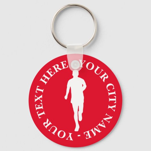 ランニング文字付きマンシルエットカスタムキーチェーン キーホルダー (正面)