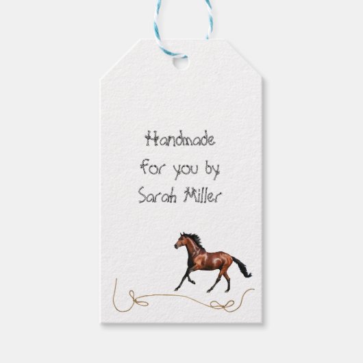 ランニング湾馬のぶら下がった贈り物ラベル ギフトタグ (正面)