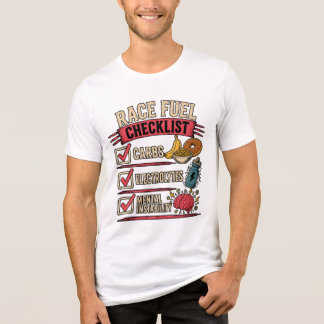 ランニング燃料チェックリスト | 面白いランナーのユーモア トライブレンドTシャツ