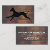 ランニング犬のロゴ |木材の名刺 名刺 (正面/裏面)