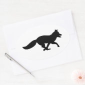 ランニング狐 楕円形シール (封筒)