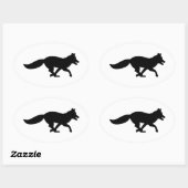 ランニング狐 楕円形シール (シート)