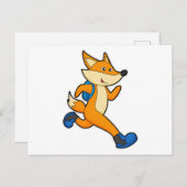 ランニング用バックパックを背負ったフクロウ ポストカード (正面/裏面)