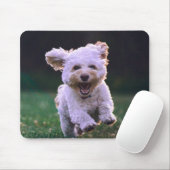 ランニング白プードルかわいい犬 マウスパッド (マウス)