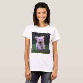 ランニング白プードルかわいい犬 Tシャツ (正面フル)