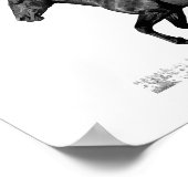 ランニング白黒の馬の自由 ポスター (角)