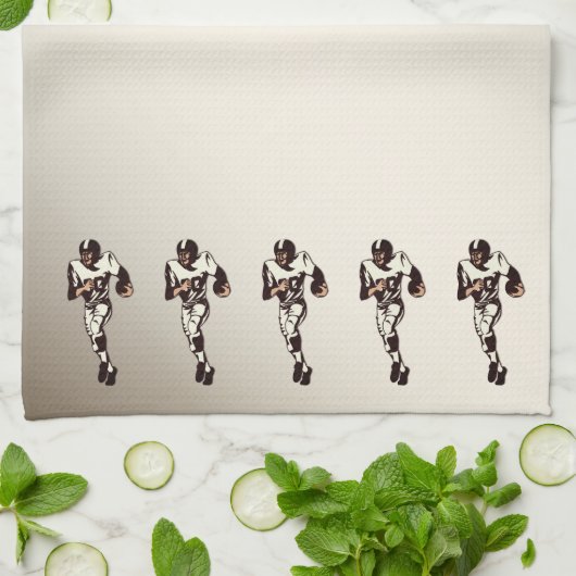 ランニング素朴のサッカー選手 キッチンタオル (折り畳み)