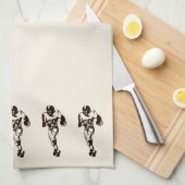 ランニング素朴のサッカー選手 キッチンタオル (四つ折り)