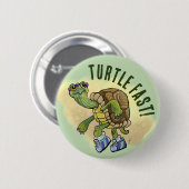ランニング絵を描亀 缶バッジ (正面&裏面)