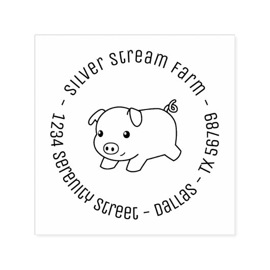 ランニング豚の住所2 セルフインキングスタンプ (デザイン)