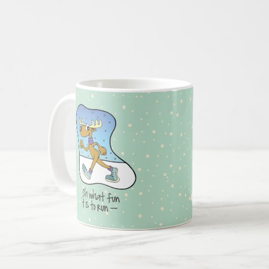 ランニング運動のトナカイ クリスマス コーヒーマグカップ (正面左)