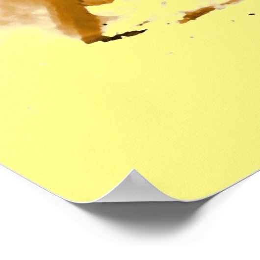 ランニング馬のアートワークやる気を起こさせるイエローポスター ポスター (角)