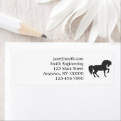 ランニング馬のシルエット – 背景色を選択 ラベル (インサイチュ)