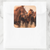 ランニング馬ぼやけと飛んでいる人 スクエアシール (バッグ)