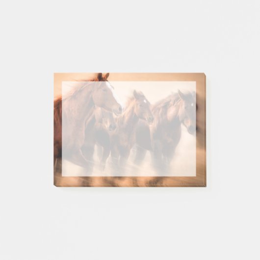 ランニング馬ぼやけと飛んでいる人 ポストイット (正面)