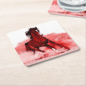 ランニング馬 スクエアペーパーコースター (アングル)