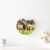 ランニング馬 ラウンド壁時計 (ホーム)