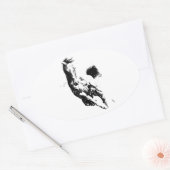 ランニング馬 楕円形シール (封筒)