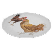 ランニング鶏と茶色の雌鶏 カッティングボード (角)