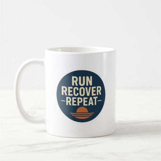 ランニング ライフスタイル マグカップ - Run. Recover. Repeat. (左)