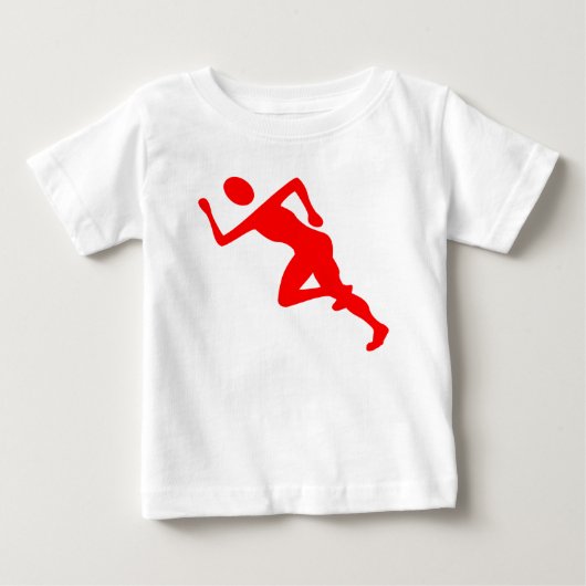 ランニング – 赤 ベビーTシャツ (正面)