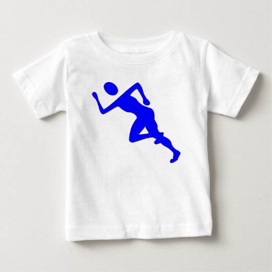ランニング – 青 ベビーTシャツ (正面)