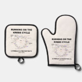 ランニングKrebsサイクル生化学ギークユーモア 鍋つかみ&鍋敷きセット (正面)