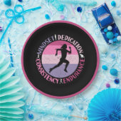 ランニングMindset – ランナ耐久ガーリー引用文 ペーパープレート (パーティー)