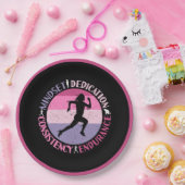 ランニングMindset – ランナ耐久ガーリー引用文 ペーパープレート (パーティー)