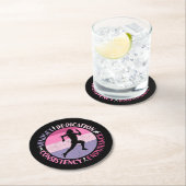 ランニングMindset – ランナ耐久ガーリー引用文 ラウンドペーパーコースター (インサイチュ)