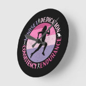 ランニングMindset – ランナ耐久ガーリー引用文 ラウンド壁時計 (傾斜)