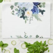 ランヌカルスアネモネアジサイバラ白地 キッチンタオル (折り畳み)