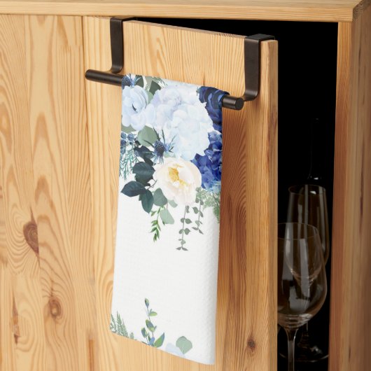 ランヌカルスアネモネアジサイバラ白地 キッチンタオル (三つ折り)