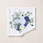 ランヌカルスアネモネアジサイバラ白地 バスタオルセット (ウォッシュタオル)