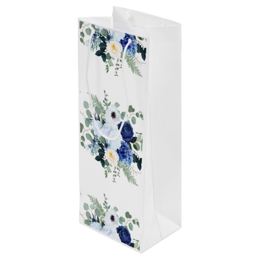 ランヌカルスアネモネアジサイバラ白地 ワインギフトバッグ (裏面アングル)