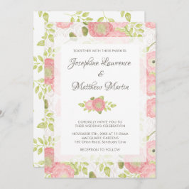 ランヌカルス&レースピーチフローラ結婚式招待状 招待状