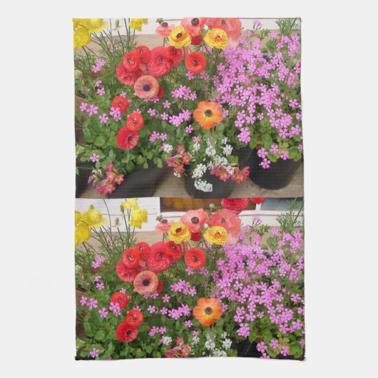 ランヌンキュラス春球根お誕生日ケーキビーフボックス キッチンタオル (縦)