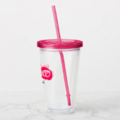 ランハー走レトロピンクはっきりしたフォントやる気を起こさせる アクリルタンブラー (左)