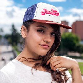 ランハー走レトロピンクはっきりしたフォントやる気を起こさせる キャップ