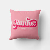 ランハー走レトロピンクはっきりしたフォントやる気を起こさせる クッション (裏面)