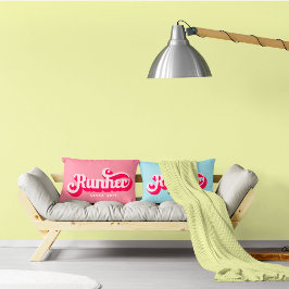 ランハー走レトロピンクはっきりしたフォントやる気を起こさせる クッション