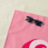 ランハー走レトロピンクはっきりしたフォントやる気を起こさせる ビーチタオル (インサイチュ)