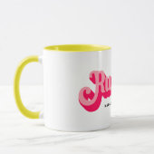 ランハー走レトロピンクはっきりしたフォントやる気を起こさせる マグカップ (左)