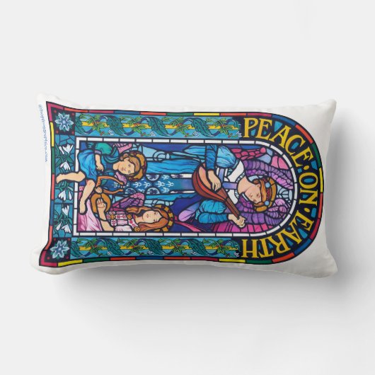 ランバークッションステンドグラス地球の平和 ランバークッション (正面)