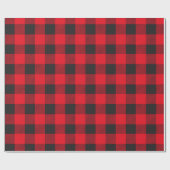 ランバージャッキ赤と黒の格子縞 ラッピングペーパー (フラット)