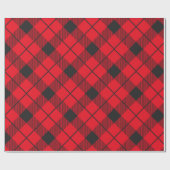 ランバージャッキ赤と黒の格子縞 ラッピングペーパー (フラット)
