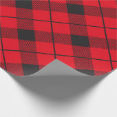 ランバージャッキ赤と黒の格子縞 ラッピングペーパー (角)