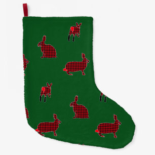 ランバージャックウサギストッキング ラージクリスマスストッキング