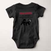 ランバージャックウッドランドベアファースト誕生日シャツ ベビーボディスーツ (裏面)